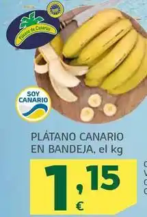 HiperDino Plátano canario en bandeja oferta
