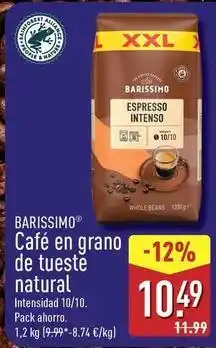 ALDI Nature - cafe en grano de tueste natural oferta