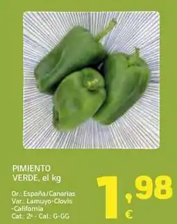 HiperDino Pimiento verde oferta