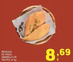 HiperDino Pechuga de pollo amarilla en filetes oferta