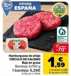 Carrefour Market Origen - hamburguesa de añojo oferta
