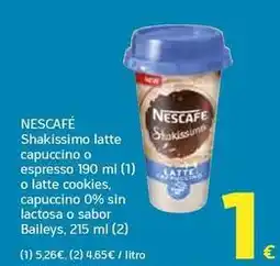 HiperDino Nescafé - shakissimo latte cappuccino oferta
