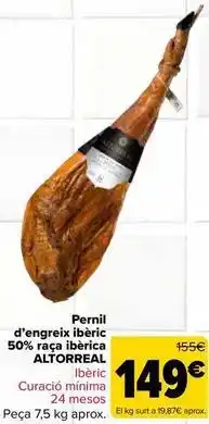 Carrefour Market Altorreal - pernil d'engreix iberic 50% raca iberica oferta
