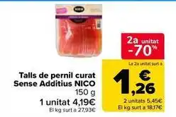 Carrefour Market Nico - talls de pernil curat sense additius oferta