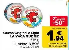 Carrefour Market La vaca que ríe - queso original o light oferta