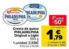 Carrefour Market Philadelphia - crema de queso original o light oferta