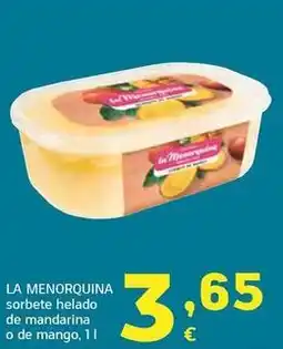 HiperDino La menorquina - sorbete helado de mandarina oferta