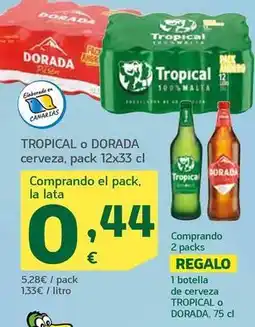 HiperDino Tropical / dorada - cerveza oferta