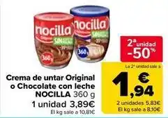 Carrefour Market Nocilla - crema de untar original o chocolate con leche oferta