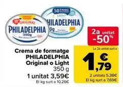 Carrefour Market Philadelphia - crema de formatge original o light oferta