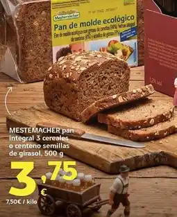 HiperDino Mestemacher - pan integral 3 cereales o centeno semillas de girasol oferta