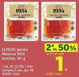 HiperDino Elpozo - jamon reserva 1954 lonchas oferta