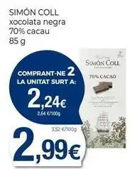 Simón coll xocolata negra 70% cacau