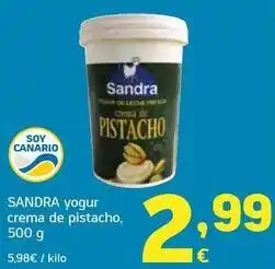 Sandra - yogur crema de pistacho