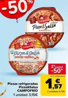 Carrefour Market Campofrío - pizzas refrigeradas pizza&salsa oferta