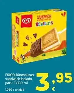 HiperDino Frigo - dinosaurus sandwich helado oferta