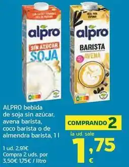 HiperDino Alpro - bebida de soja sin azucar oferta