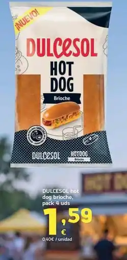 HiperDino Dulcesol - hot dog brioche oferta