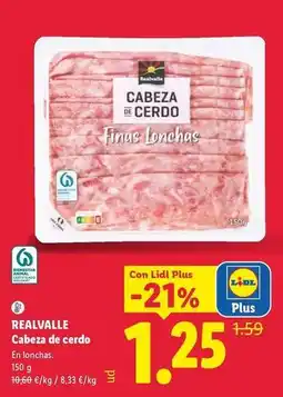 Lidl Realvalle - cabeza de cerdo oferta