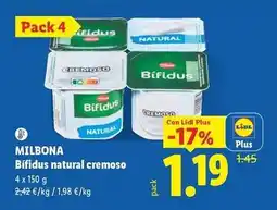Lidl Milbona - bifidus natural cremoso oferta