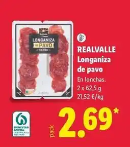Lidl Realvalle - longaniza de pavo oferta