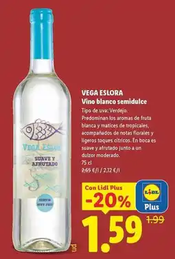 Lidl Vino blanco semidulce oferta