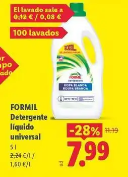 Lidl Formil - detergente líquido universal oferta