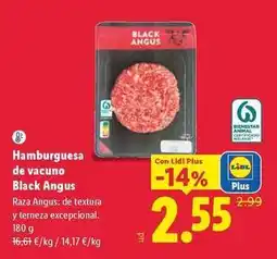 Lidl Black angus - hamburguesa de vacuno oferta