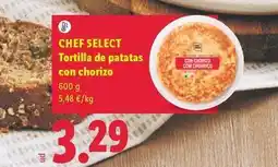 Lidl Chef select - tortilla de patatas con chorizo oferta