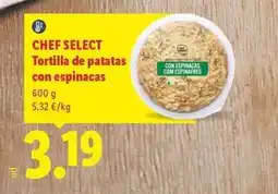 Lidl Chef select - tortilla de patatas con espinacas oferta