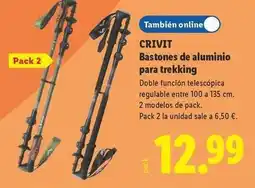 Lidl Crivit - bastones de aluminio para trekking oferta