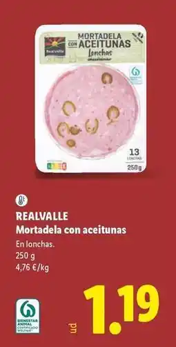 Lidl Realvalle - mortadela con aceitunas oferta