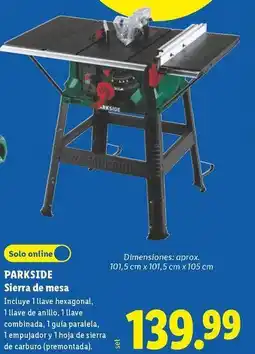 Lidl Parkside - sierra de mesa oferta
