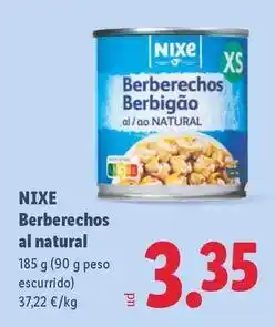 Lidl Nixe - berberechos al natural oferta