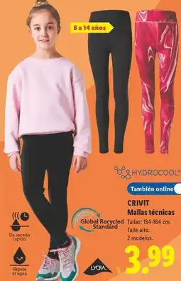 Lidl Crivit - mallas técnicas oferta