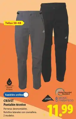Lidl Crivit - pantalón técnico oferta