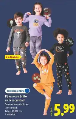 Lidl Pijama con brillo en la oscuridad oferta