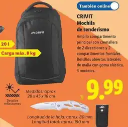 Lidl Crivit - mochila de senderismo oferta