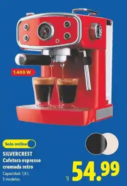 Lidl Silvercrest - cafetera espresso cromada retro oferta