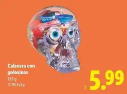 Lidl Calavera con golosinas oferta
