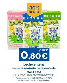 Dialsur Cash & Carry Gallega - leche entera, semidesnatada o desnatada oferta