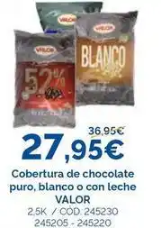 Dialsur Cash & Carry Valor - cobertura de chocolate puro, blanco o con leche oferta