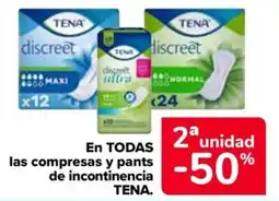 Carrefour Market Tena compresas y pants de incontinencia oferta