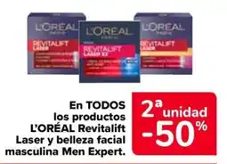 Carrefour Market L'Oréal Revitalift Laser y belleza facial masculina Men Expert oferta