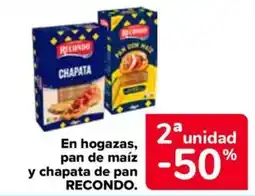 Carrefour Market Recondo en hogazas pan de maiz y chapata de pan oferta