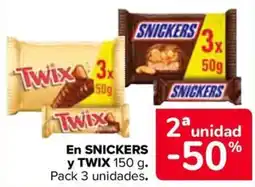 Carrefour Market Snickers y Twix oferta