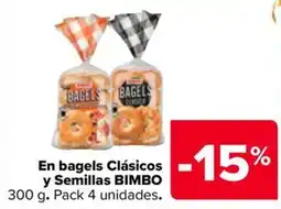 Carrefour Market Bimbo bagels Clásicos y Semillas oferta