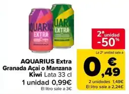 Carrefour Market Aquarius Extra Granada Açaí o Manzana Kiwi oferta