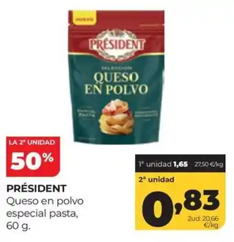 President queso en polvo especial pasta