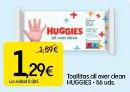 Dialprix Huggies toallitas all over clean oferta